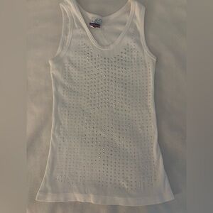 y2k studded white tank top